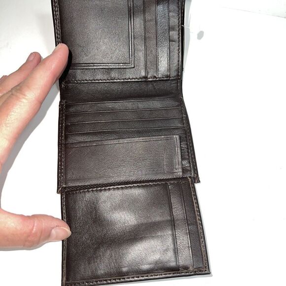 Bifold Wallet Genuine Leather Mens Brown Multi Compartments ClassicCore NormCore - Picture 3 of 6